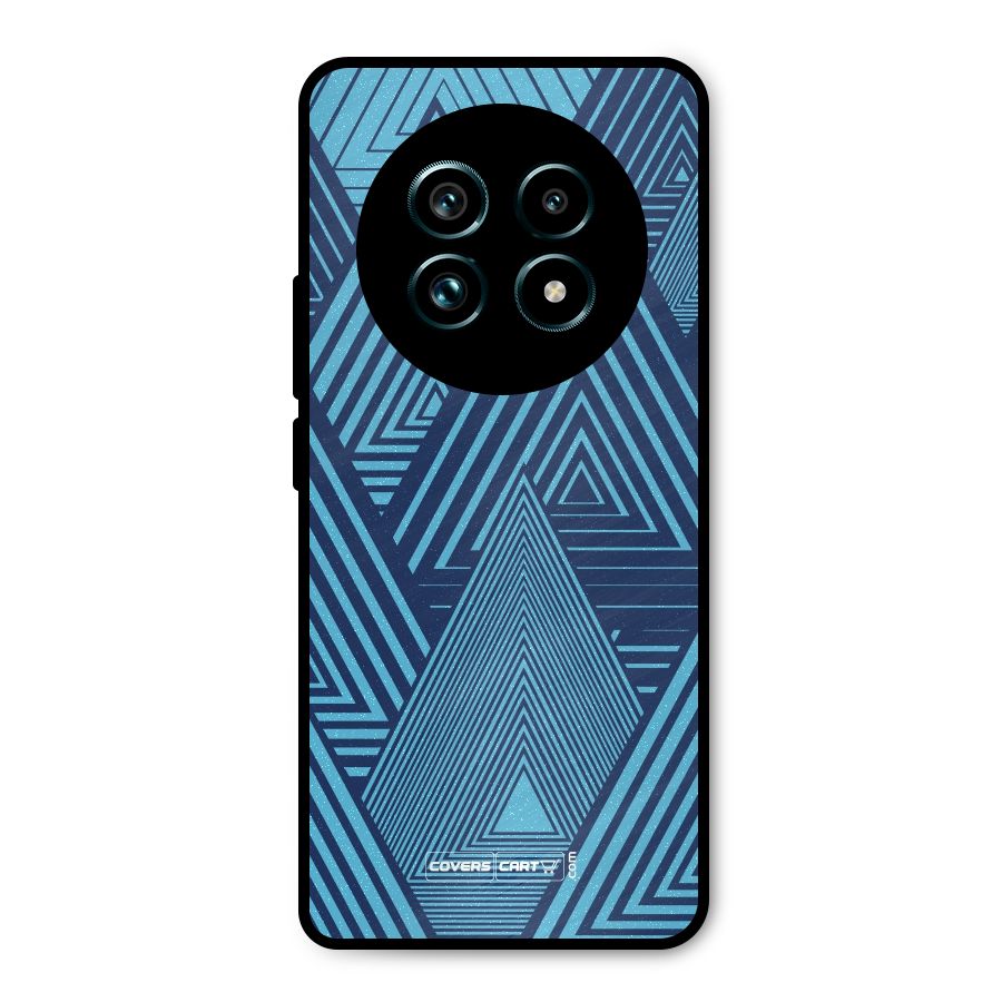Geometric Blue Print Metal Back Case for Realme 13 Pro Plus