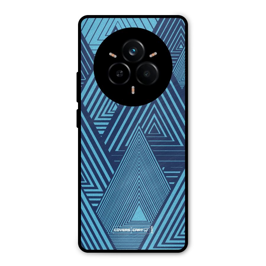 Geometric Blue Print Metal Back Case for Realme 14 Pro Plus