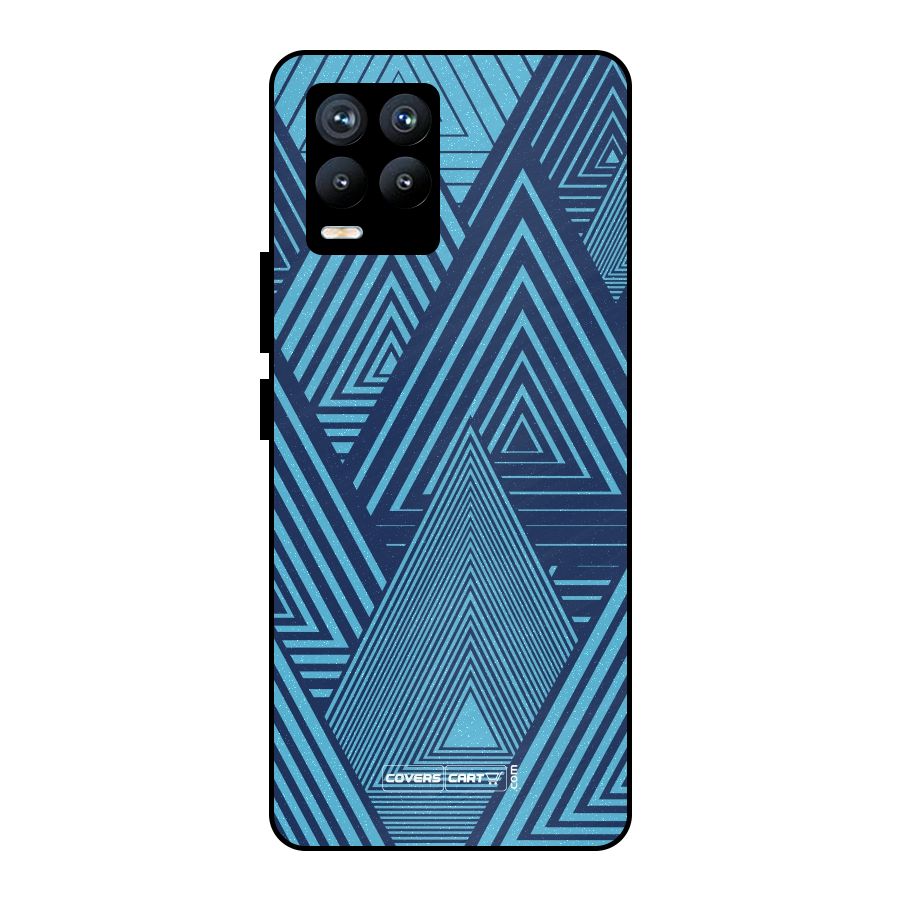 Geometric Blue Print Metal Back Case for Realme 8 Pro