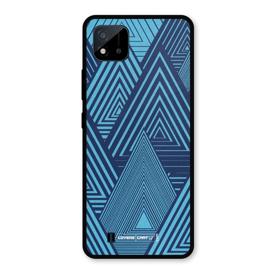 Geometric Blue Print Metal Back Case for Realme C11 2021