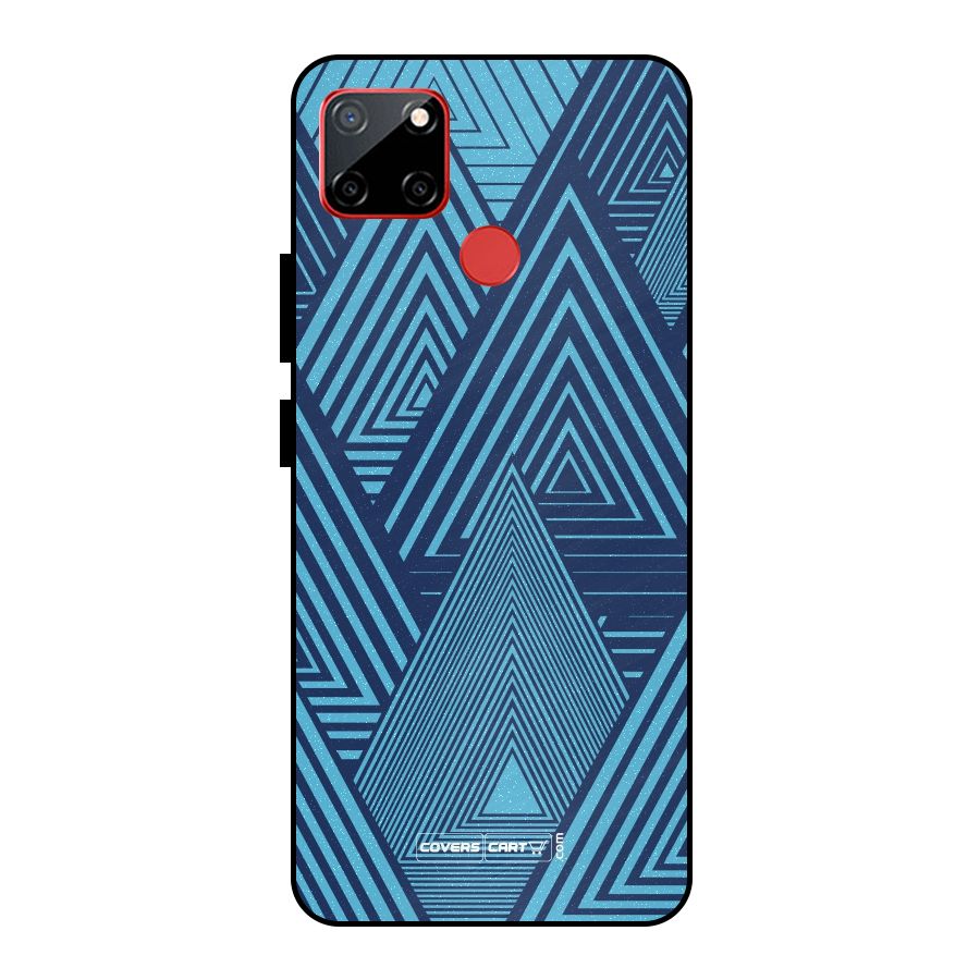 Geometric Blue Print Metal Back Case for Realme C12