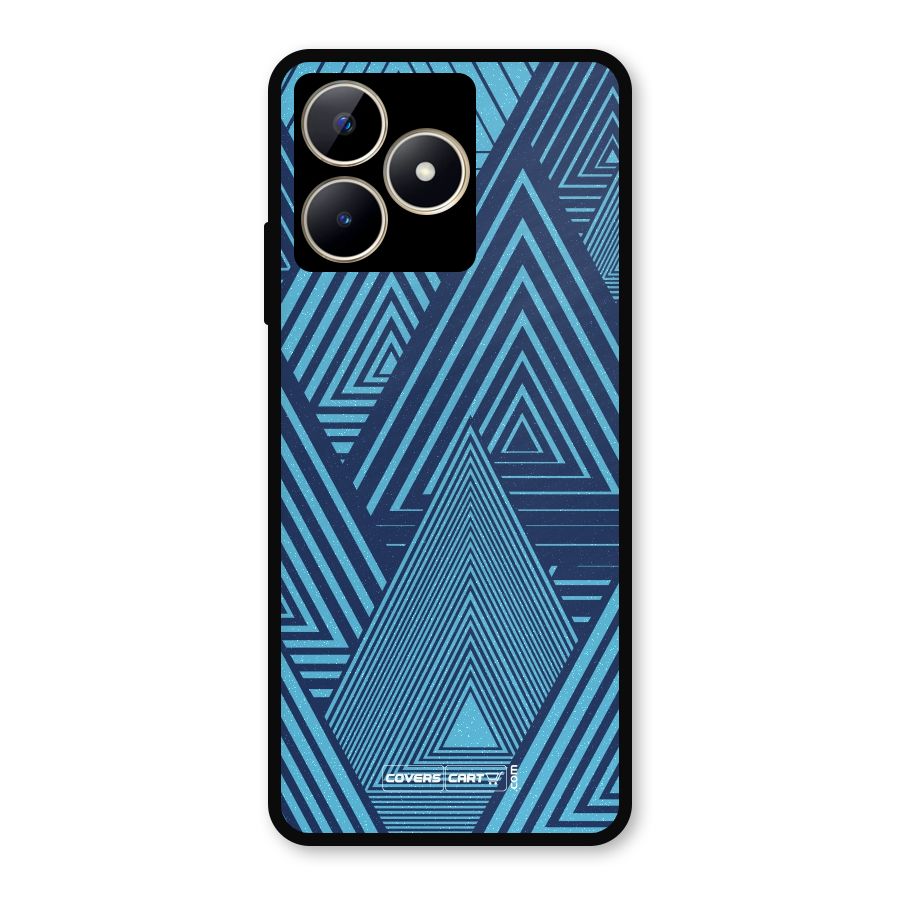 Geometric Blue Print Metal Back Case for Realme C53