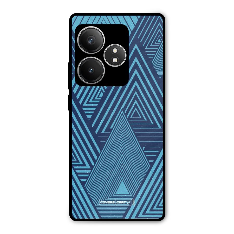 Geometric Blue Print Metal Back Case for Realme GT 6T