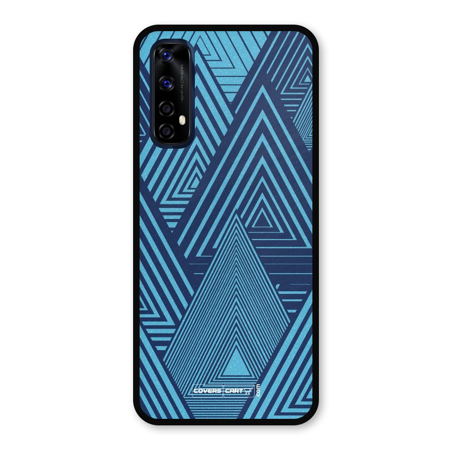 Geometric Blue Print Metal Back Case for Realme Narzo 20 Pro