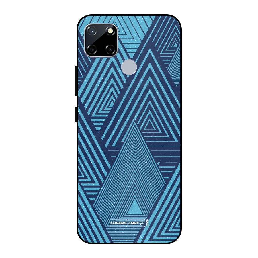 Geometric Blue Print Metal Back Case for Realme Narzo 30A