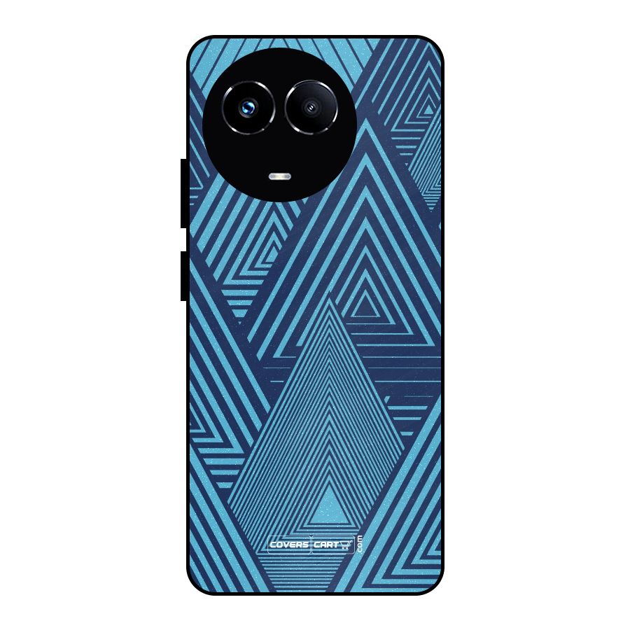 Geometric Blue Print Metal Back Case for Realme Narzo 60X