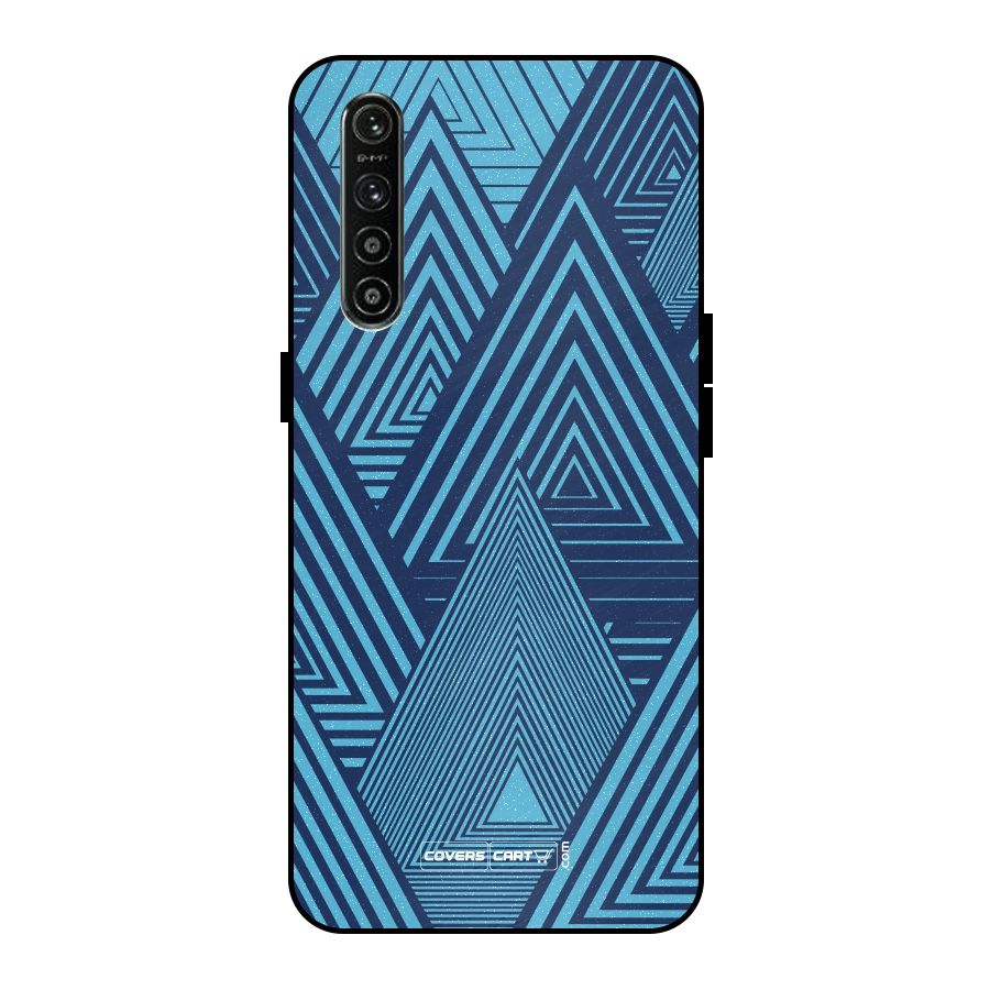Geometric Blue Print Metal Back Case for Realme XT