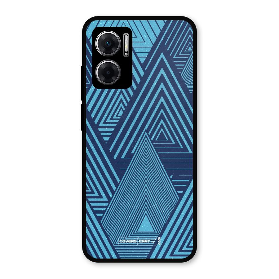 Geometric Blue Print Metal Back Case for Redmi 11 Prime 5G