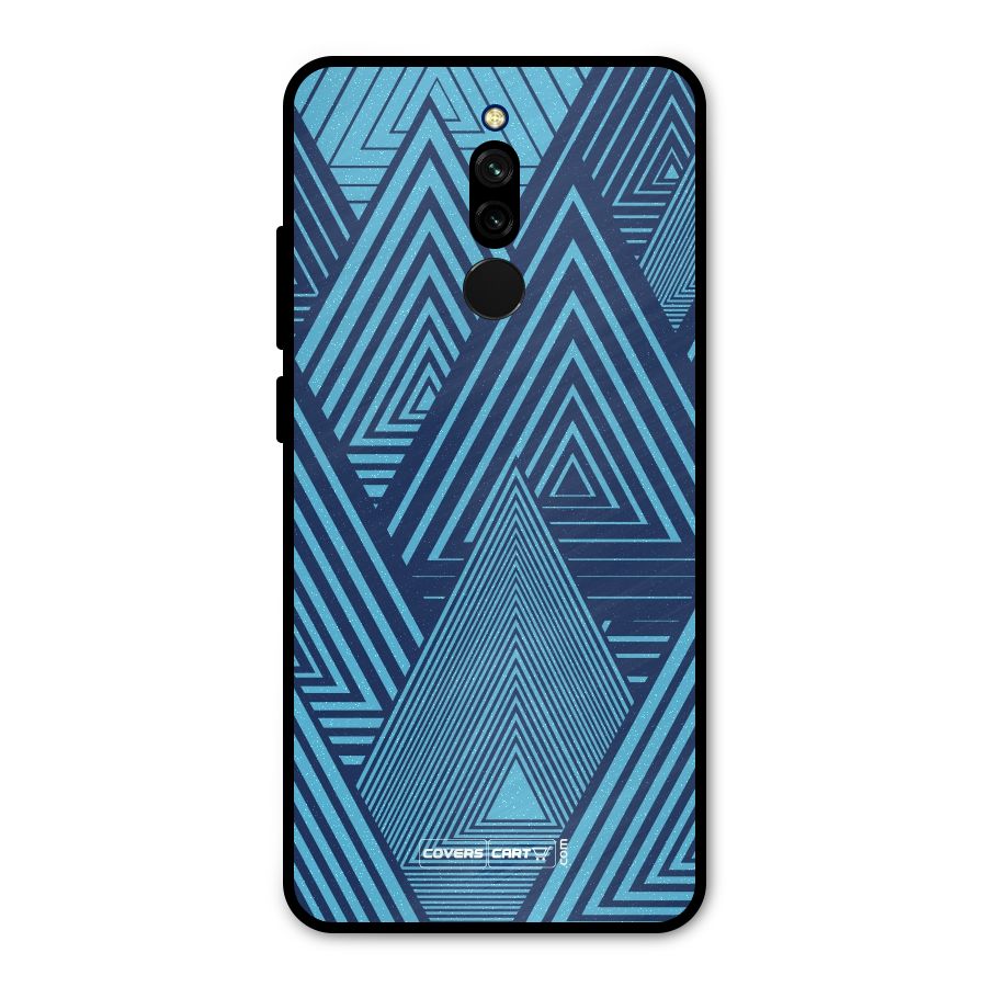 Geometric Blue Print Metal Back Case for Redmi 8