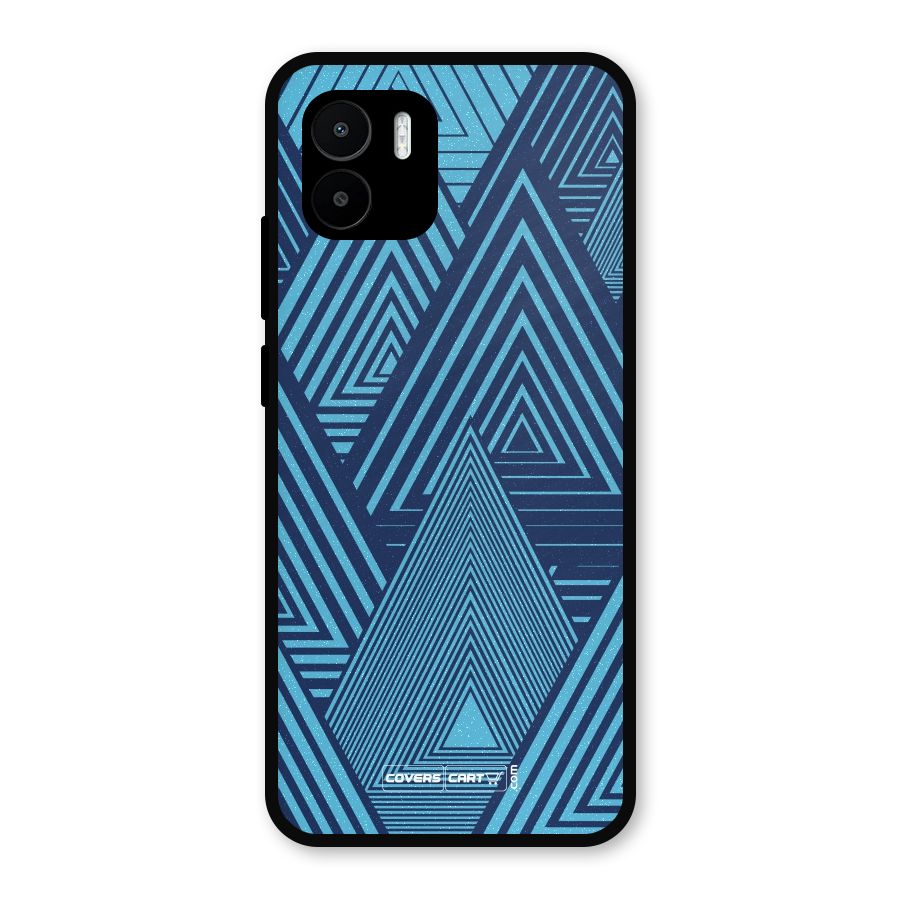 Geometric Blue Print Metal Back Case for Redmi A2