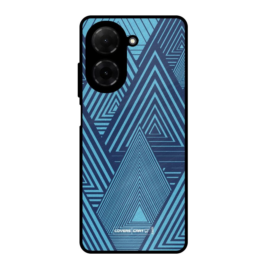 Geometric Blue Print Metal Back Case for Redmi A5 4G
