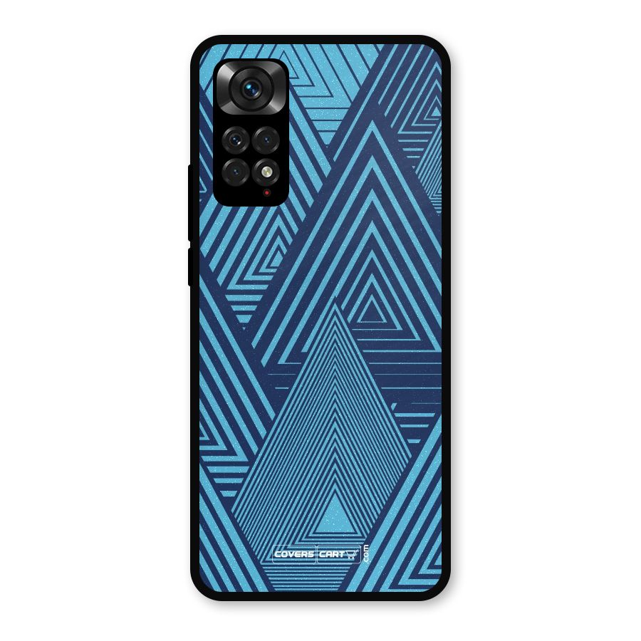 Geometric Blue Print Metal Back Case for Redmi Note 11s