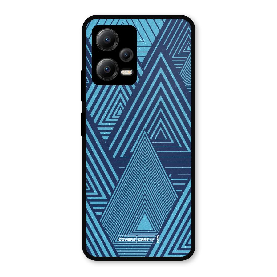 Geometric Blue Print Metal Back Case for Redmi Note 12 5G