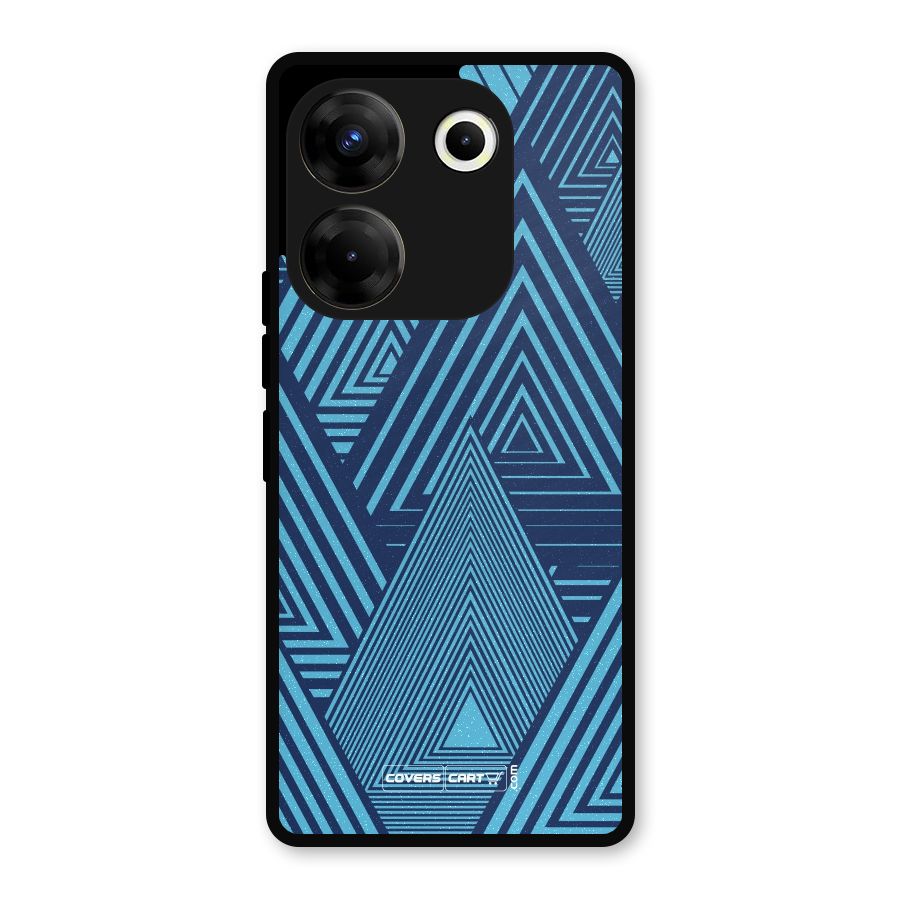Geometric Blue Print Metal Back Case for Tecno Camon 20