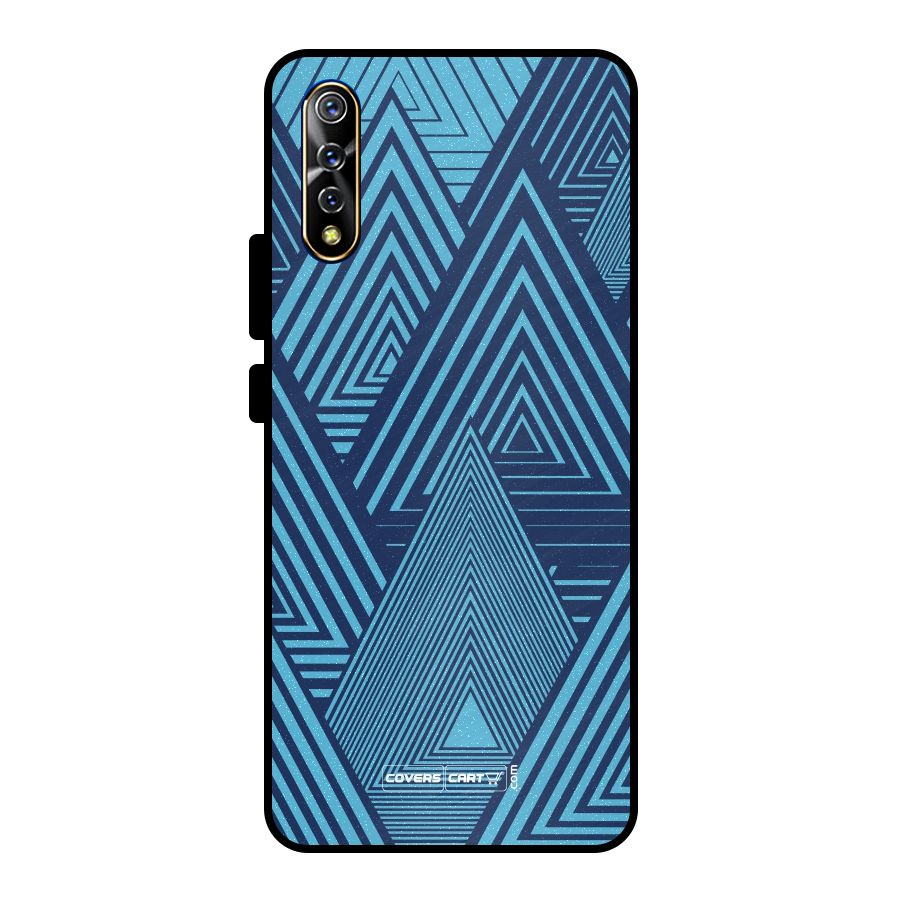 Geometric Blue Print Metal Back Case for Vivo S1