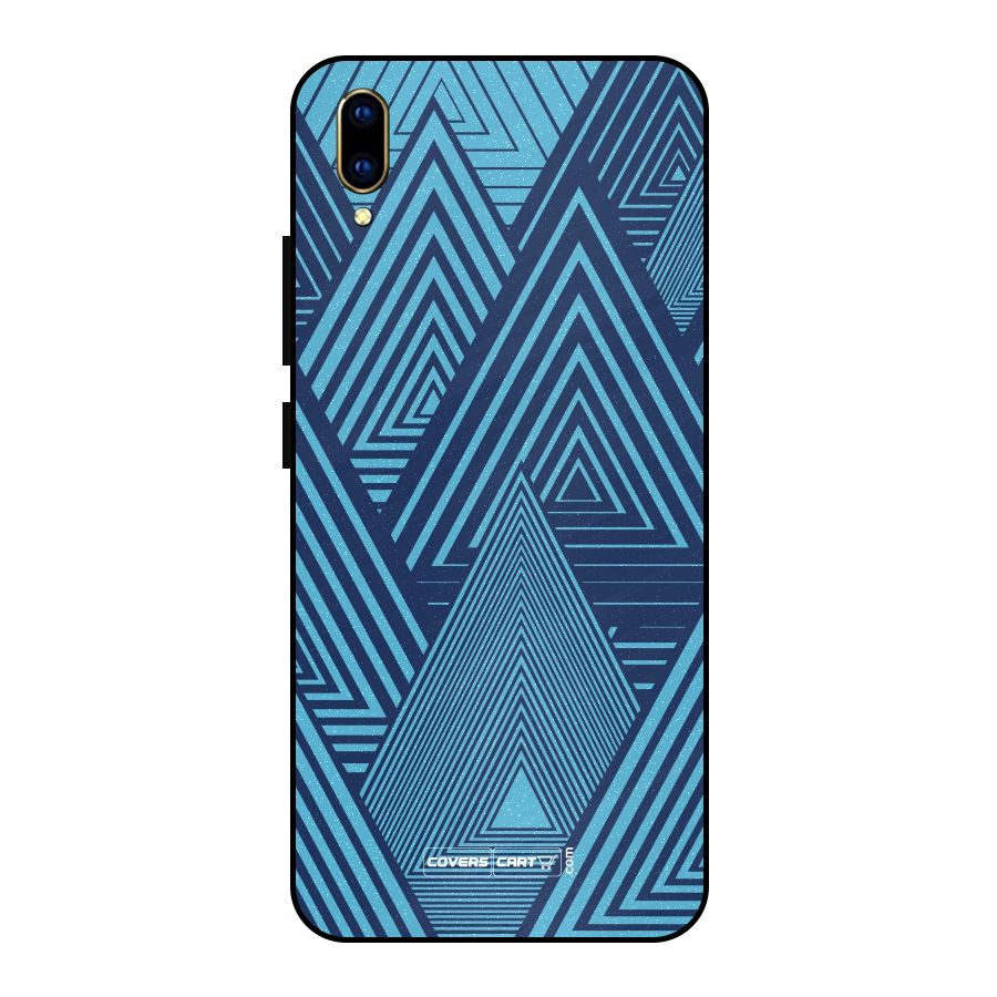 Geometric Blue Print Metal Back Case for Vivo V11 Pro