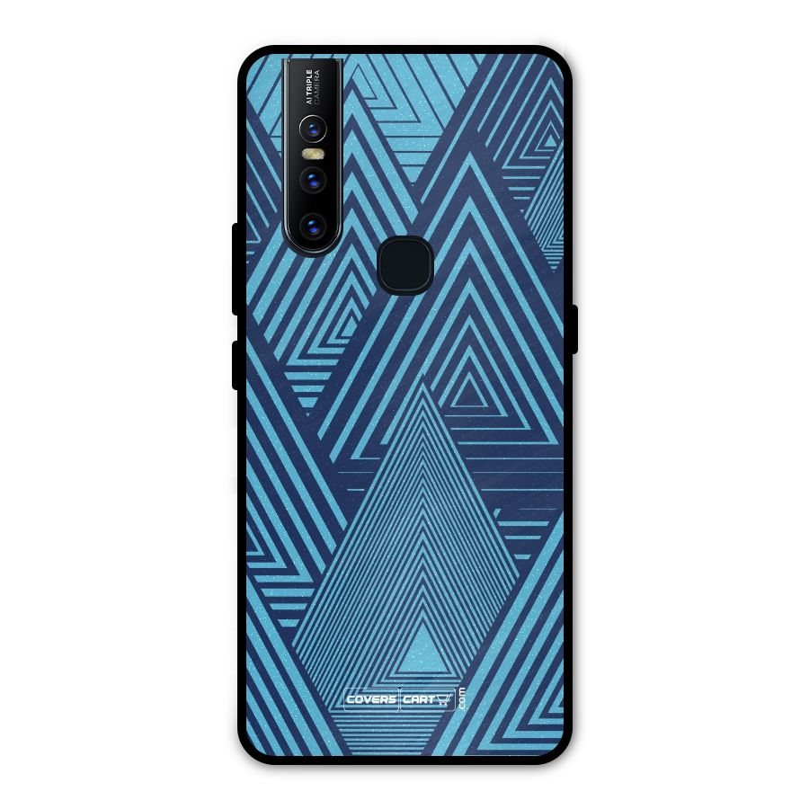 Geometric Blue Print Metal Back Case for Vivo V15