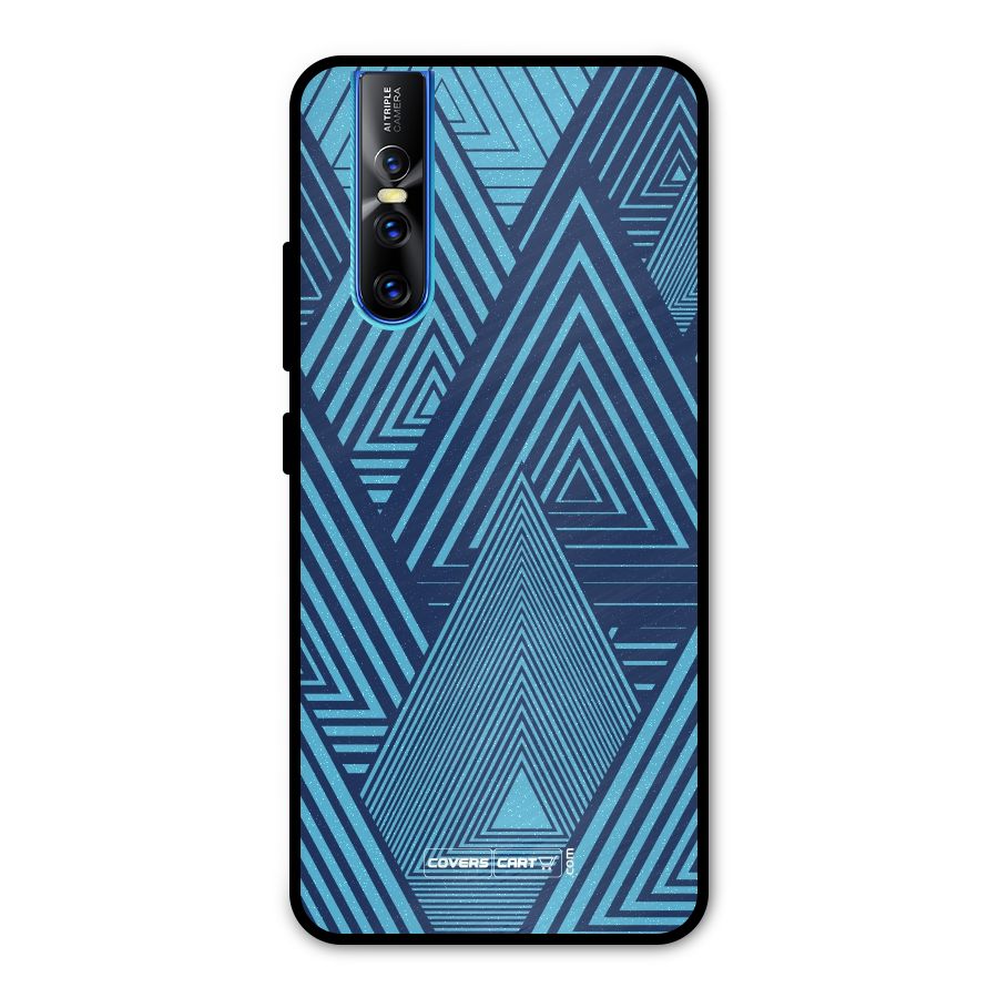 Geometric Blue Print Metal Back Case for Vivo V15 Pro