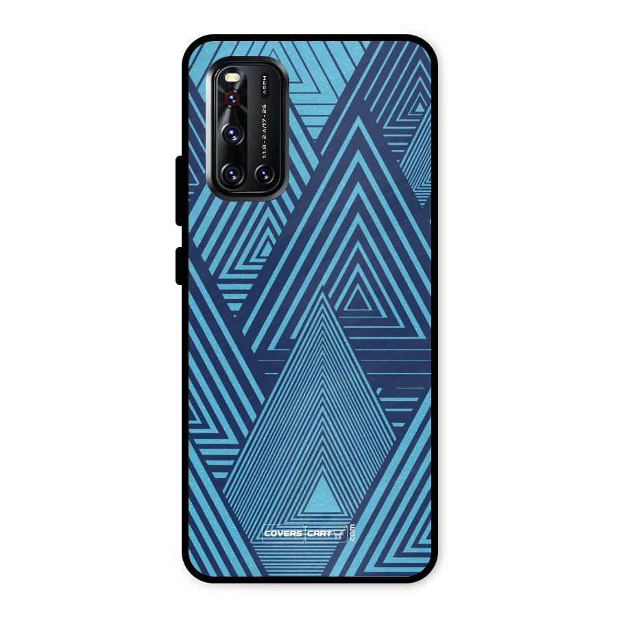 Geometric Blue Print Metal Back Case for Vivo V19