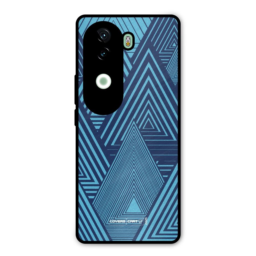 Geometric Blue Print Metal Back Case for Vivo V40e