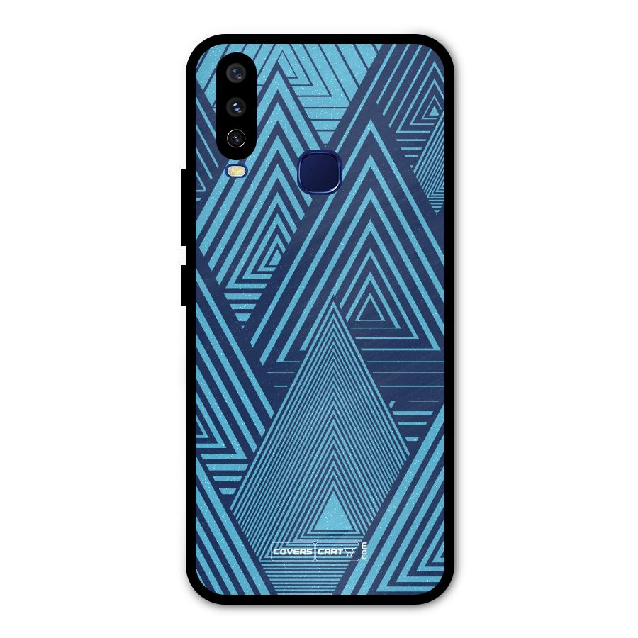 Geometric Blue Print Metal Back Case for Vivo Y15