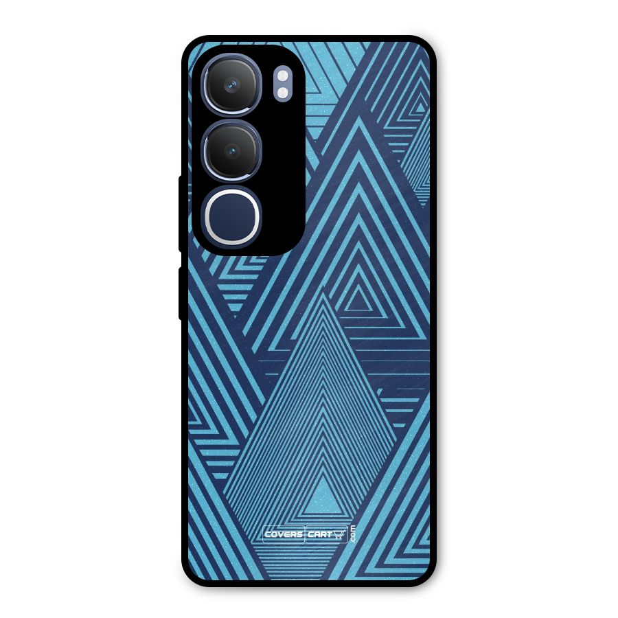 Geometric Blue Print Metal Back Case for Vivo Y29