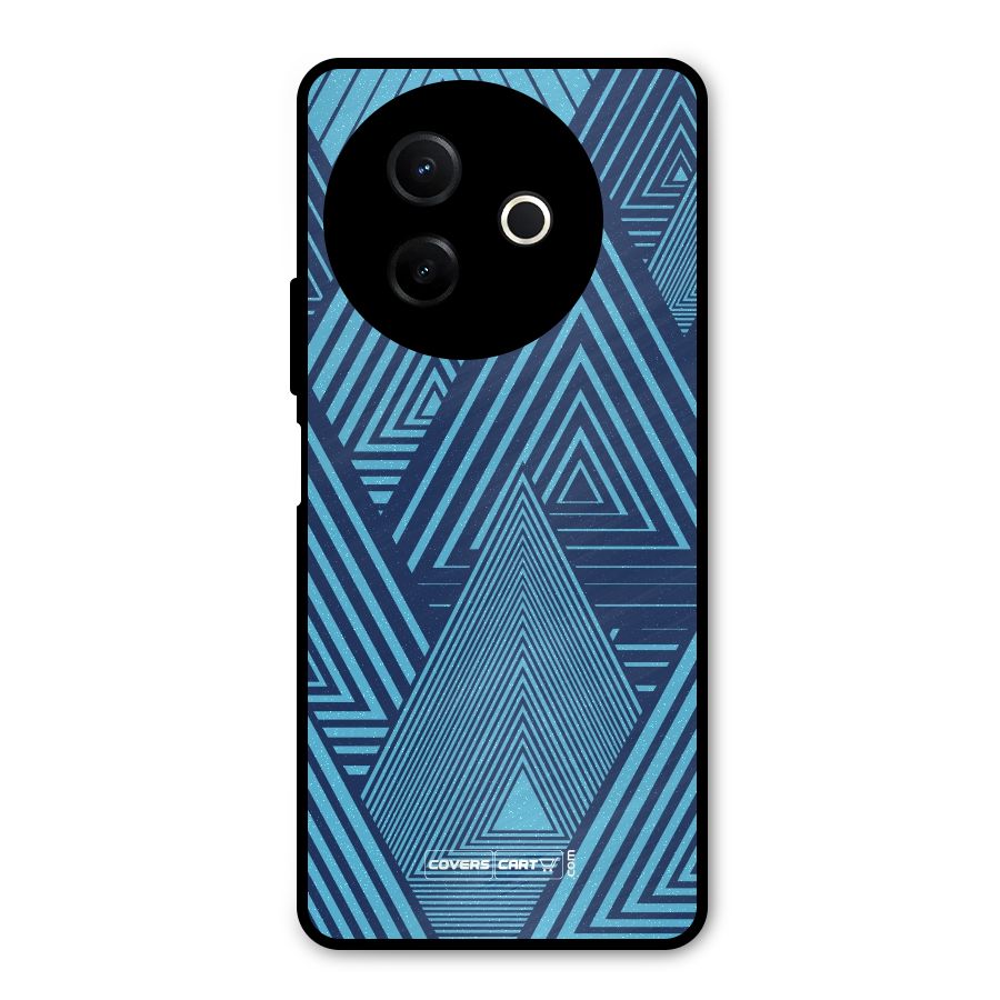 Geometric Blue Print Metal Back Case for Vivo Y39