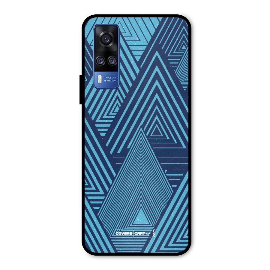 Geometric Blue Print Metal Back Case for Vivo Y51A