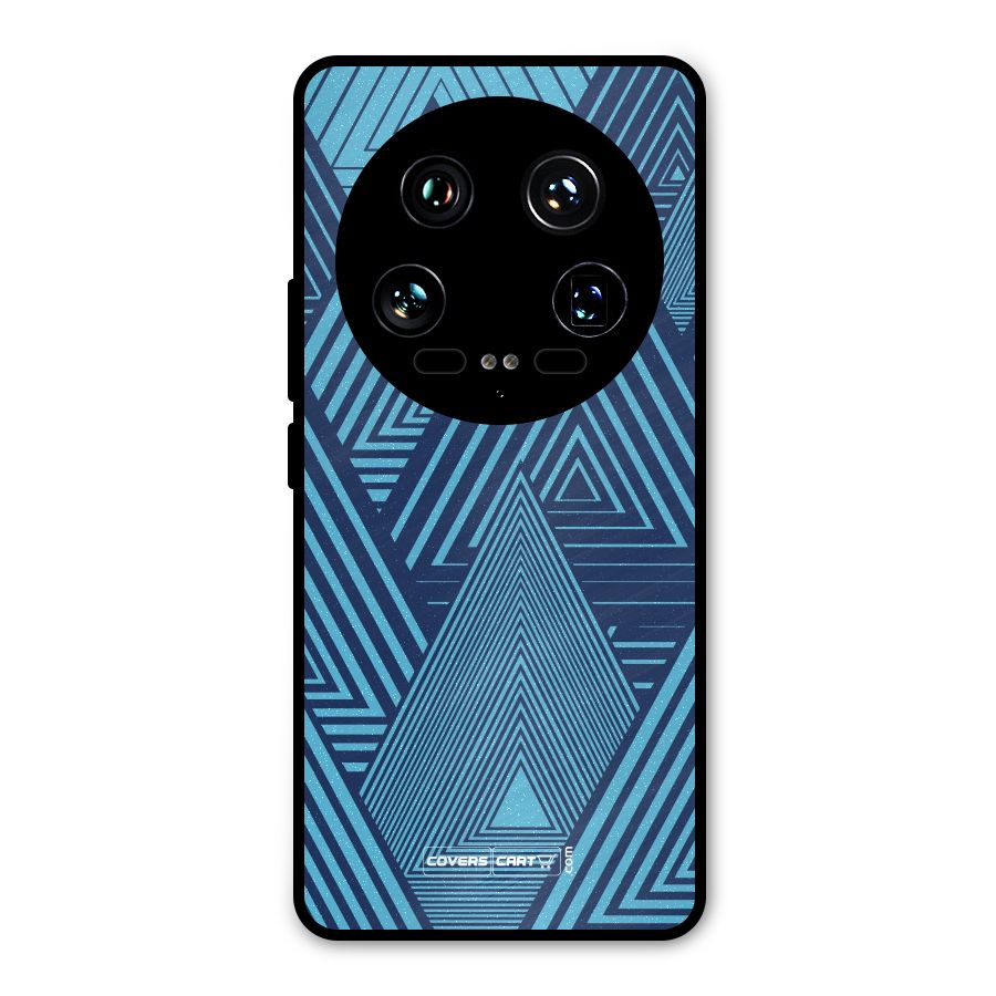 Geometric Blue Print Metal Back Case for Xiaomi 14 Ultra