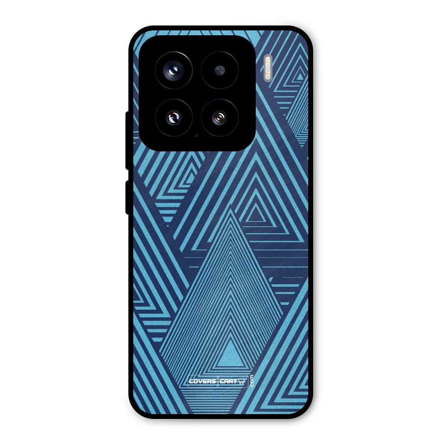 Geometric Blue Print Metal Back Case for Xiaomi 15
