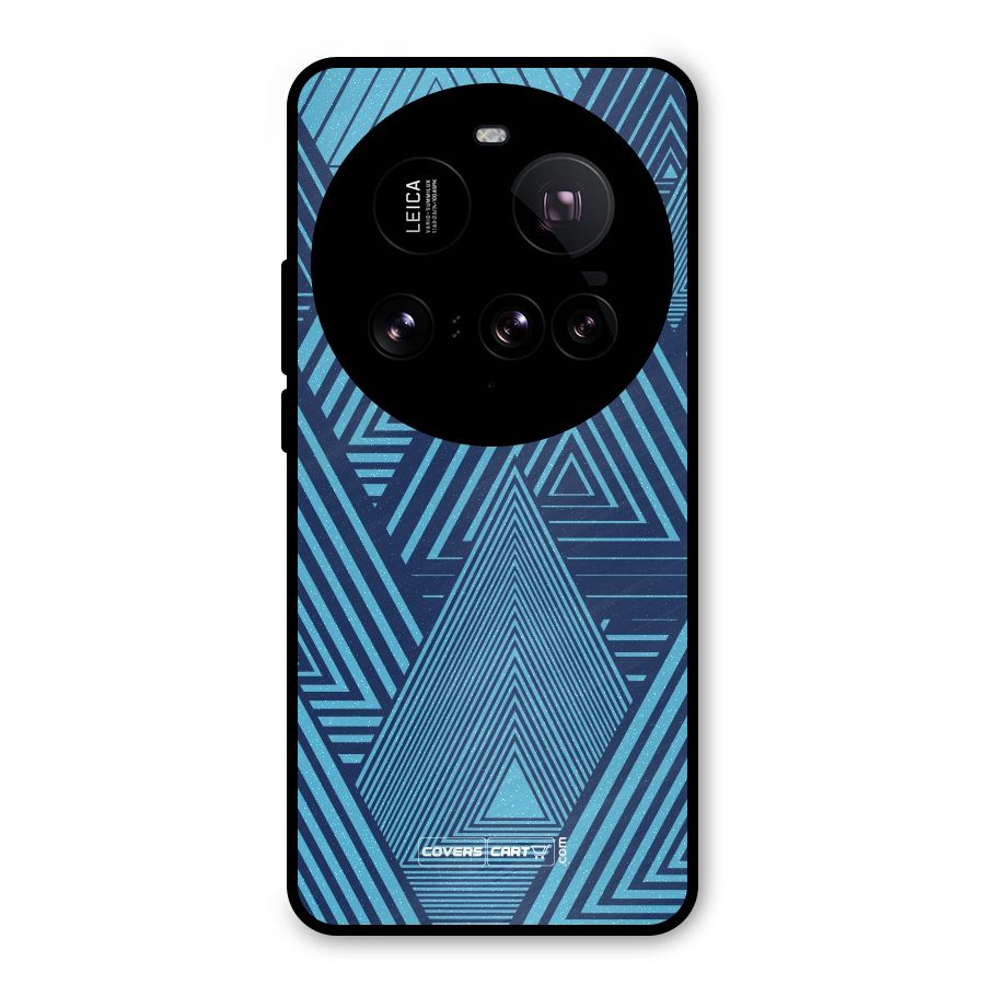 Geometric Blue Print Metal Back Case for Xiaomi 15 Ultra