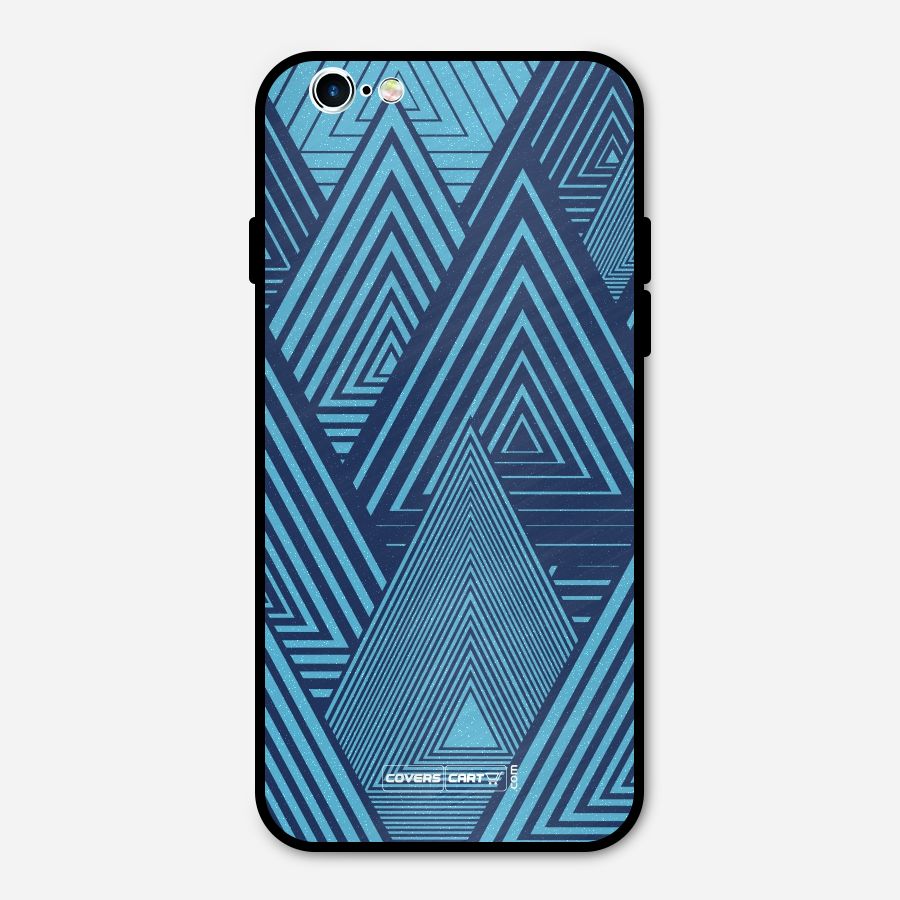 Geometric Blue Print Metal Back Case for iPhone 6 6s
