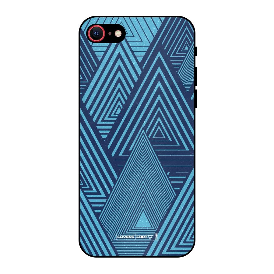 Geometric Blue Print Metal Back Case for iPhone 7