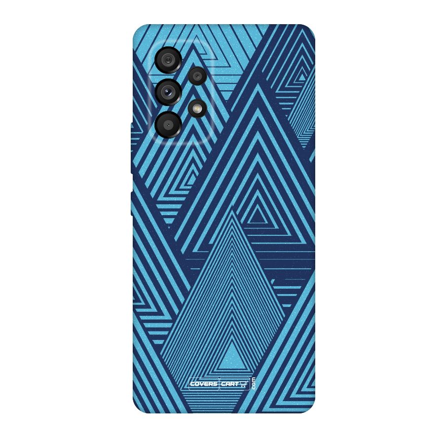 Geometric Blue Print Original Polycarbonate Back Case for Galaxy A53 5G