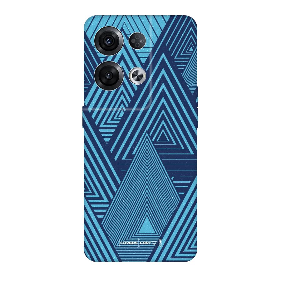 Geometric Blue Print Original Polycarbonate Back Case for Oppo Reno8 Pro 5G