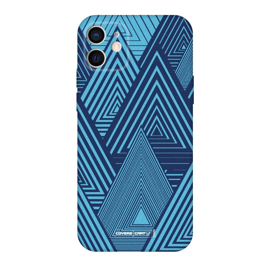 Geometric Blue Print Original Polycarbonate Back Case for iPhone 12