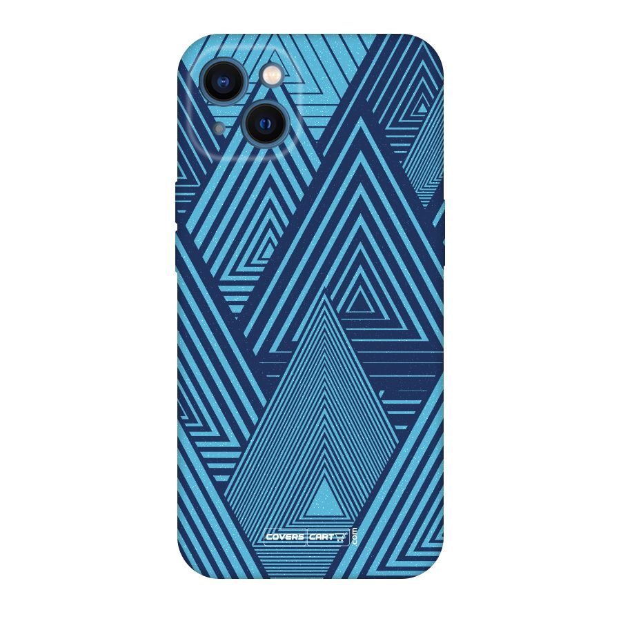 Geometric Blue Print Original Polycarbonate Back Case for iPhone 13