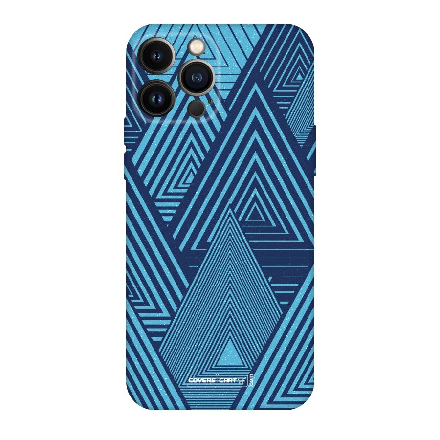 Geometric Blue Print Original Polycarbonate Back Case for iPhone 13 Pro Max