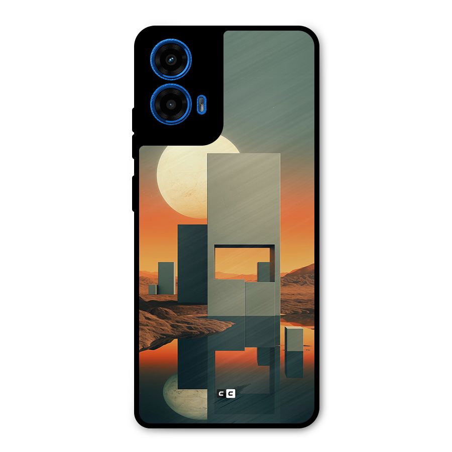 Geometric Sculpture Metal Back Case for Moto G45