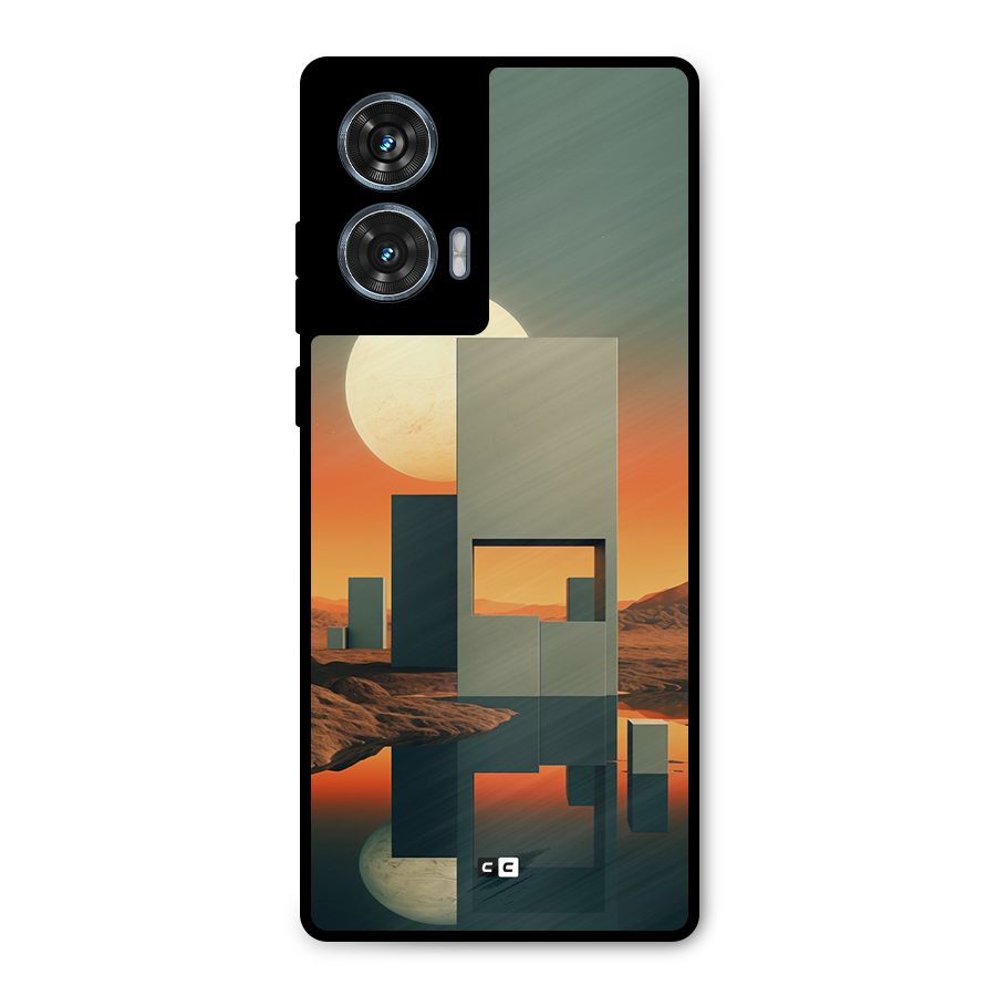 Geometric Sculpture Metal Back Case for Motorola Edge 50 Fusion