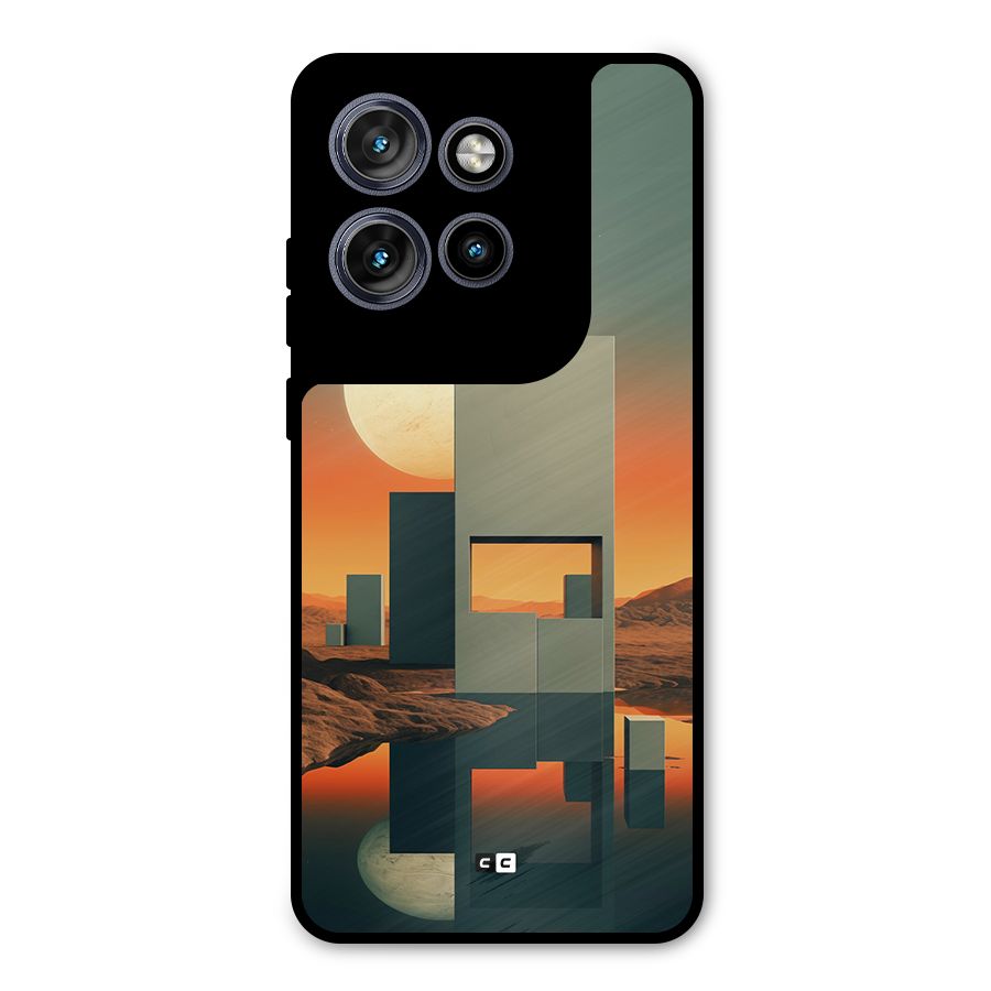 Geometric Sculpture Metal Back Case for Motorola Edge 50 Neo
