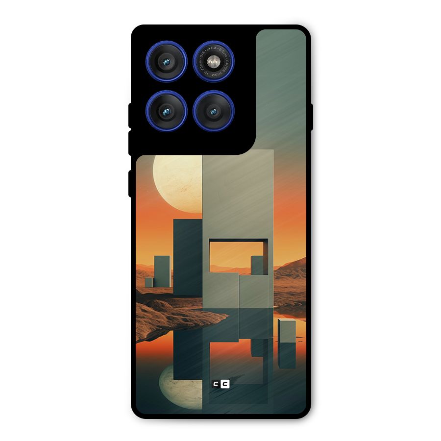 Geometric Sculpture Metal Back Case for Motorola Edge 60 Pro