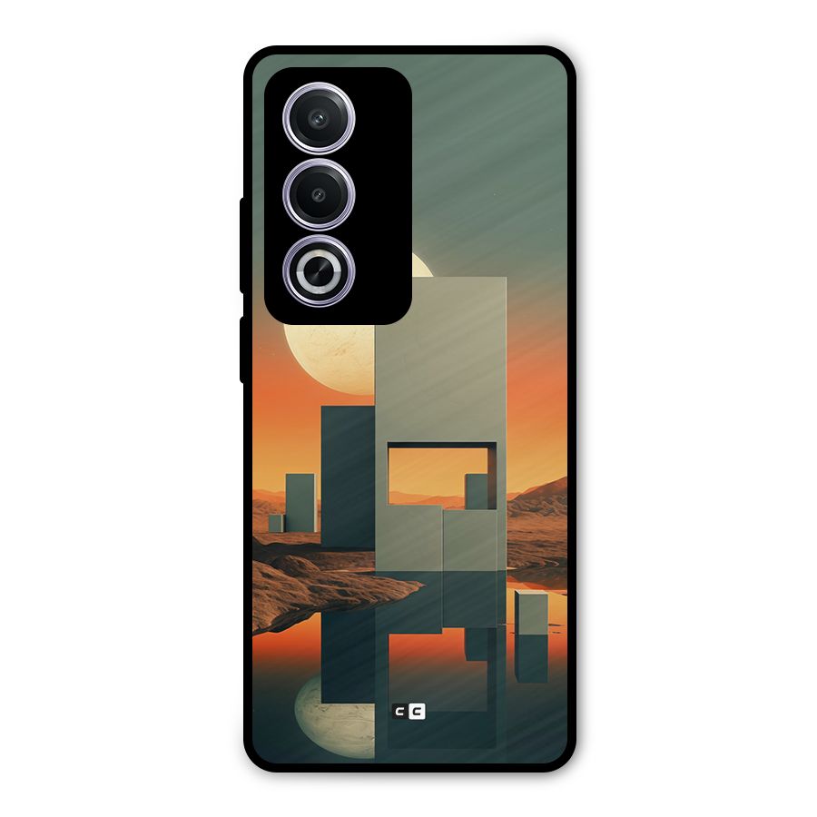 Geometric Sculpture Metal Back Case for Oppo A3 Pro