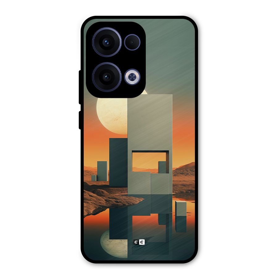 Geometric Sculpture Metal Back Case for Oppo Reno13