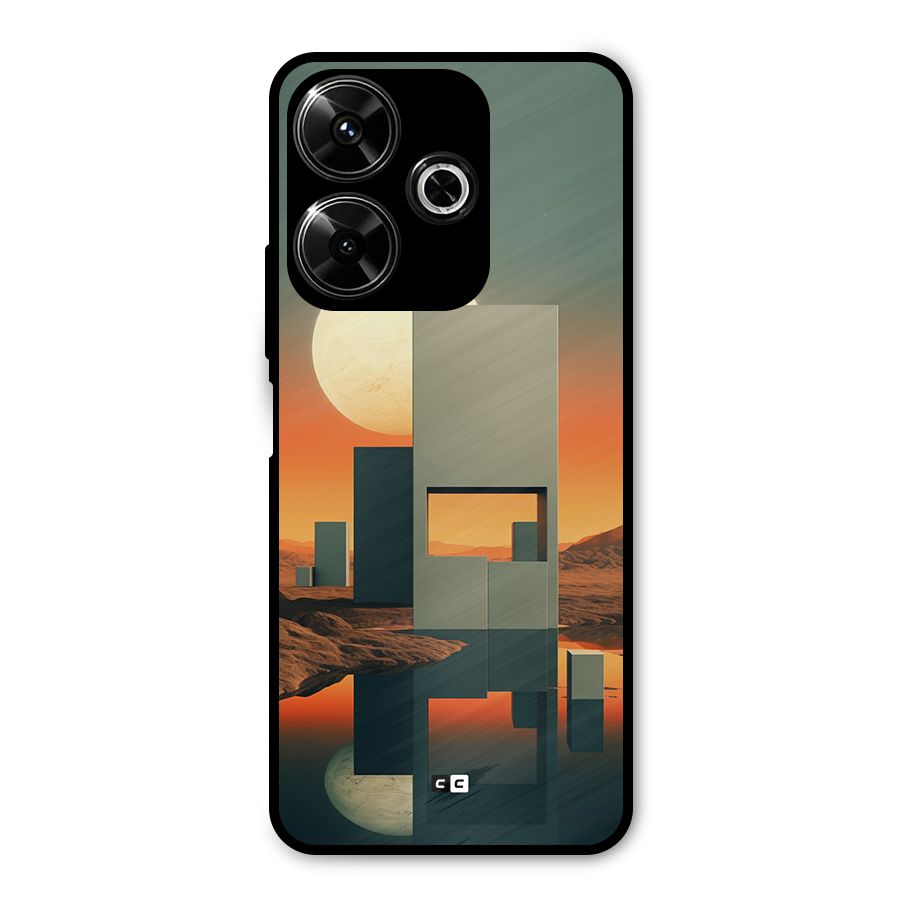 Geometric Sculpture Metal Back Case for Poco M6 Plus