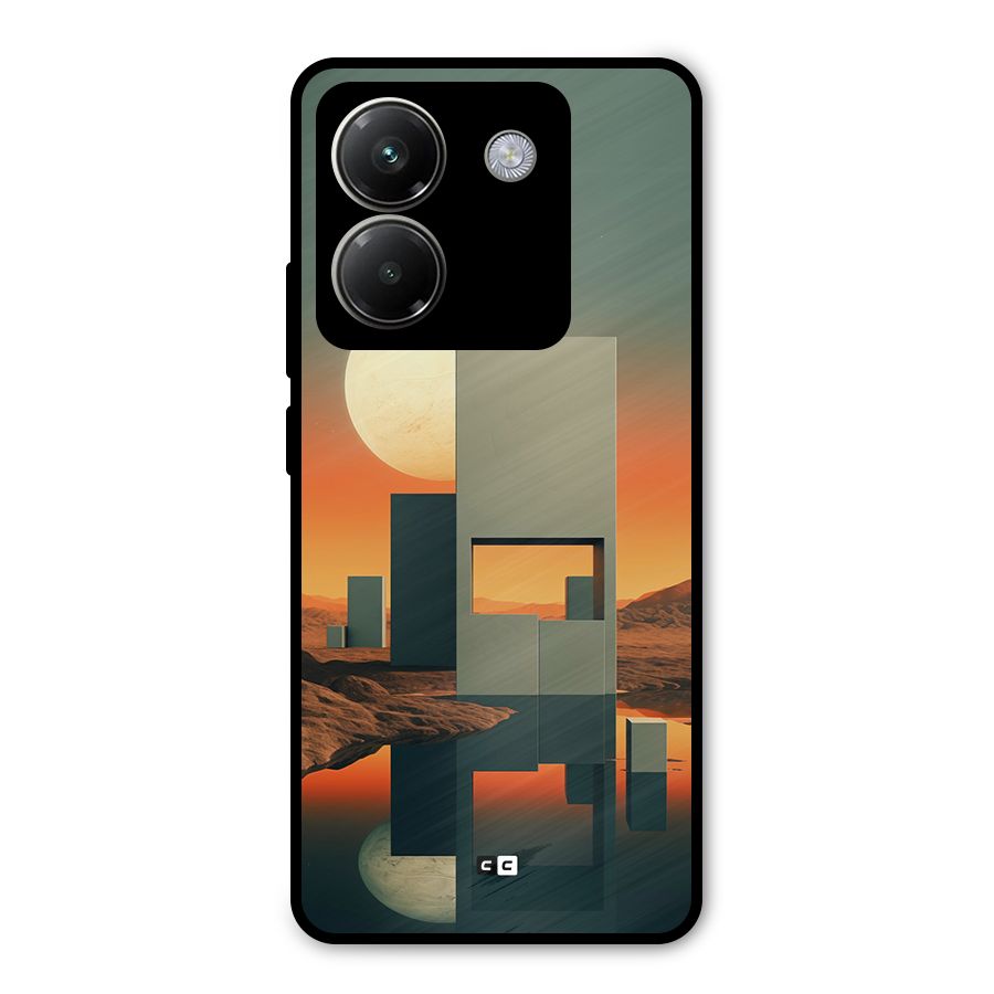 Geometric Sculpture Metal Back Case for Poco M7 Pro 5G