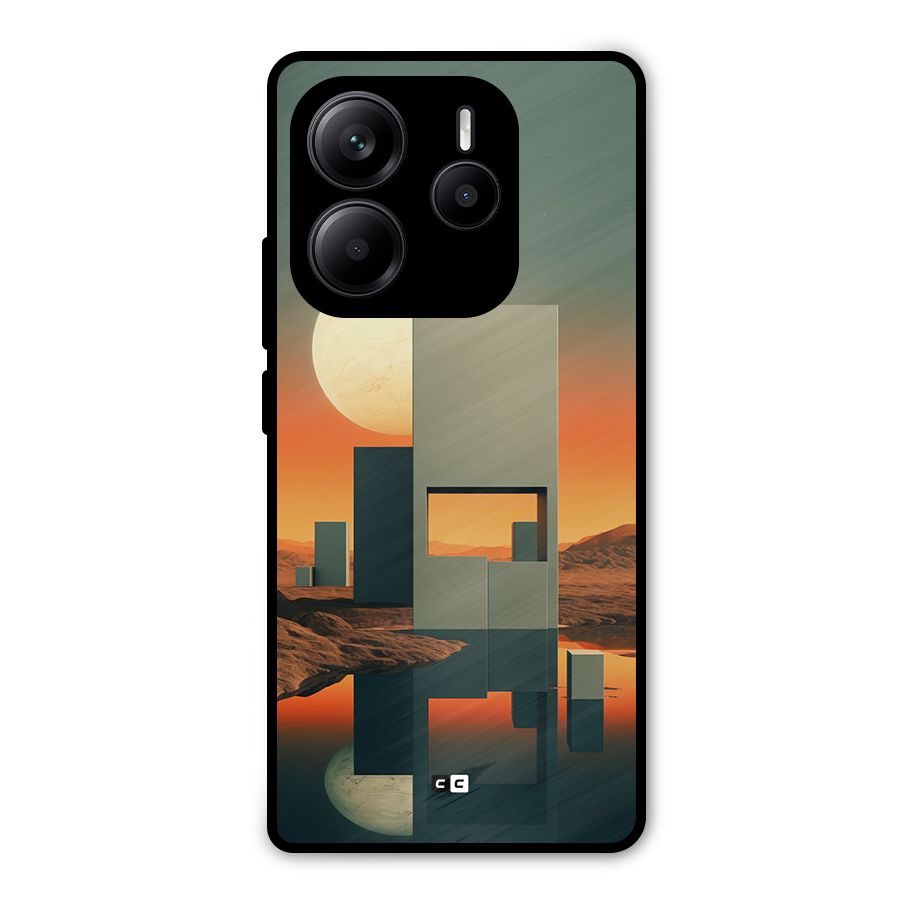 Geometric Sculpture Metal Back Case for Redmi Note 14 5G