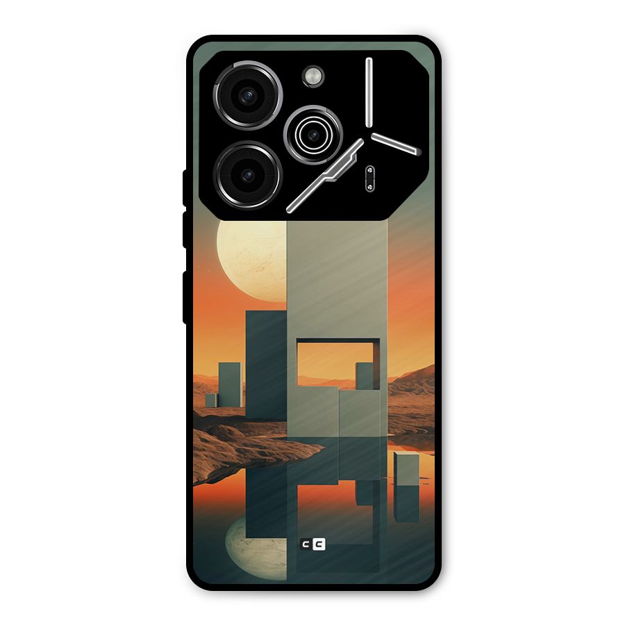 Geometric Sculpture Metal Back Case for Tecno Pova 6 Pro