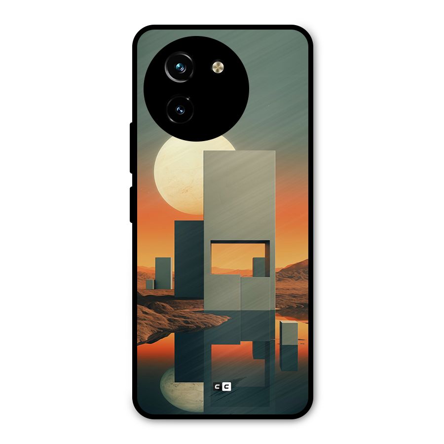 Geometric Sculpture Metal Back Case for Vivo T3x