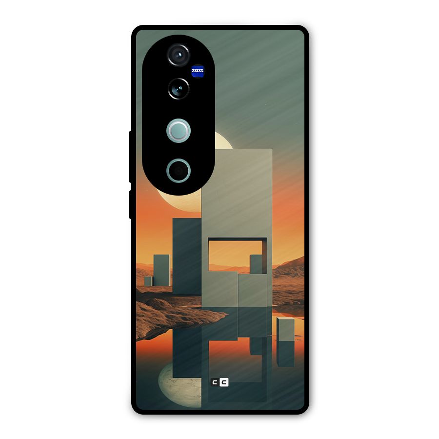 Geometric Sculpture Metal Back Case for Vivo V40